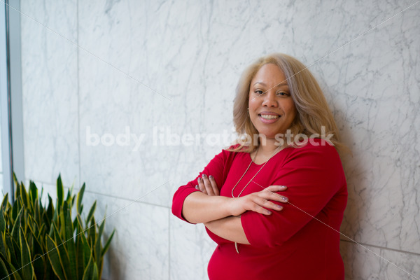 Diverse Workplace Stock Image: Plus Size Black Lesbian Businesswoman - Body Liberation Photos
