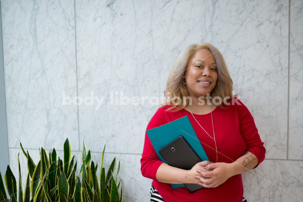 Diverse Workplace Stock Image: Plus Size Black Lesbian Businesswoman - Body Liberation Photos