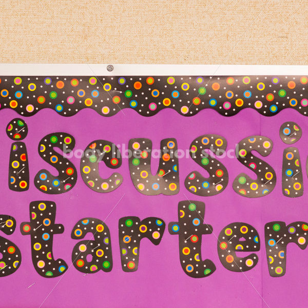 Education Stock Photo: Discussion Starters Bulletin Board
