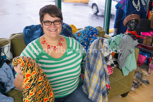 Retail Stock Photo: Plus Size Woman Shops for Clothing - Body Liberation Photos