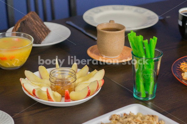 Royalty Free Stock Photo for Intuitive Eating: Variety of Foods on Dining Table - Body Liberation Photos
