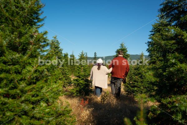 Autumn Stock Photo: Couple Strolling through Trees - Body Liberation Photos