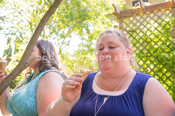Eating Disorder Support Stock Image: Women Eating Ice Cream - Body Liberation Photos