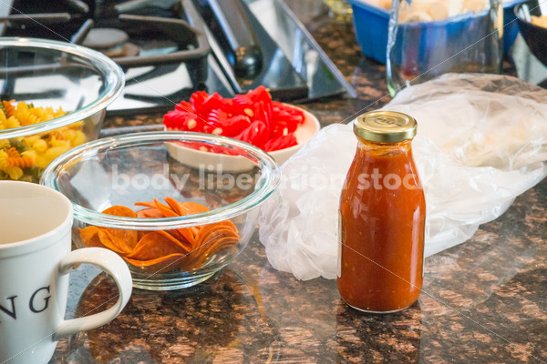 Intuitive Eating Stock Image: Kitchen Counter with a Variety of Food - Body Liberation Photos