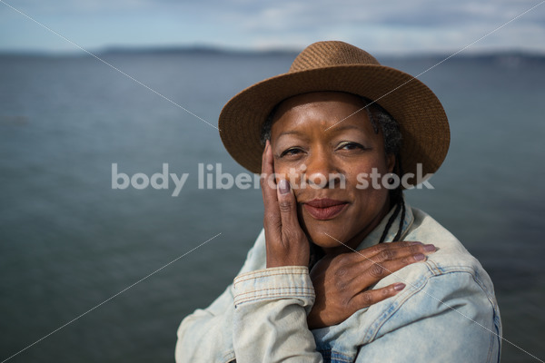 Plus-Size African American Woman Outdoors