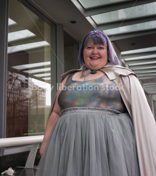 Plus-Size Space Princess on City Street