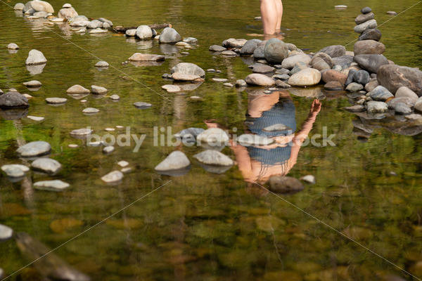 Stock Photo: Plus-Size Woman at Summer River - Summer Fun