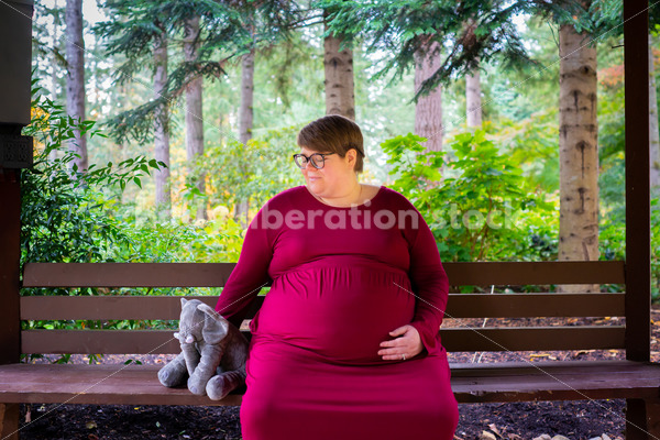 Plus-Size Mom Stock Photo: Stuffed Animal
