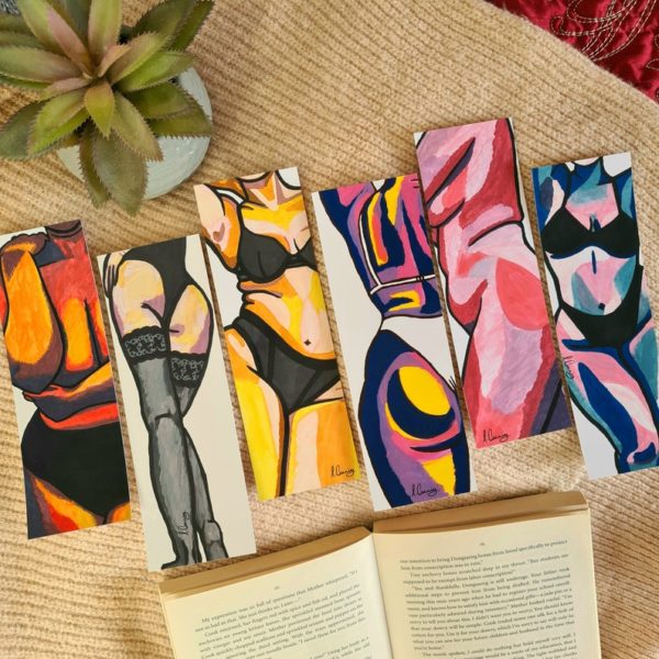 Bookmarks | Colourful, Body Positive, Nude Woman, Female Body, Quirky Bookmark with Ribbon, Various Designs and Sizes