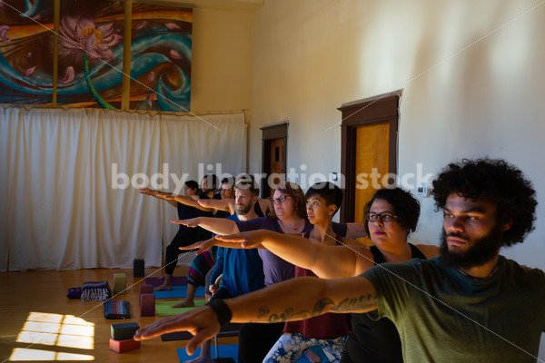Yoga Stock Photo: Warrior Pose - Body positive stock and client photography + more | Seattle