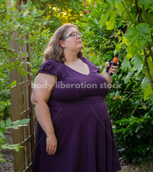 Body-Positive Stock Photo: Fat Woman Gardening
