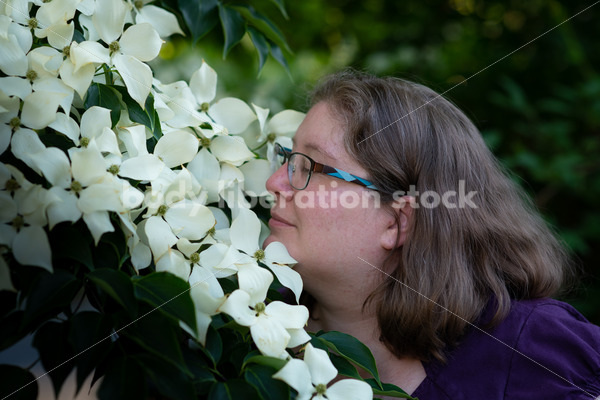 Body-Positive Stock Photo: Fat Woman Gardening