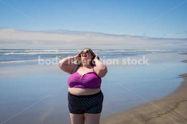 Body-Positive Stock Photo: Fat Woman on Beach - Body Liberation Photos