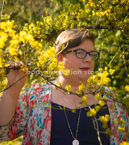 Body-Positive Stock Photo: Woman in Spring Garden