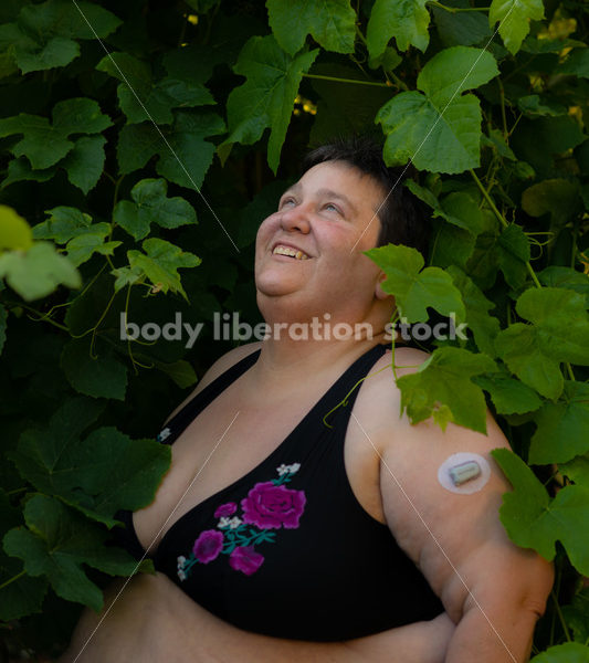 Health at Every Size Stock Photo: Diabetic Woman and Grapevine