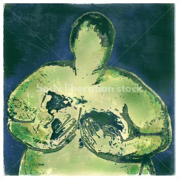 Illustrated Art Stock: Plus Size Woman Holding Her Breasts - Body Liberation Photos & Stock